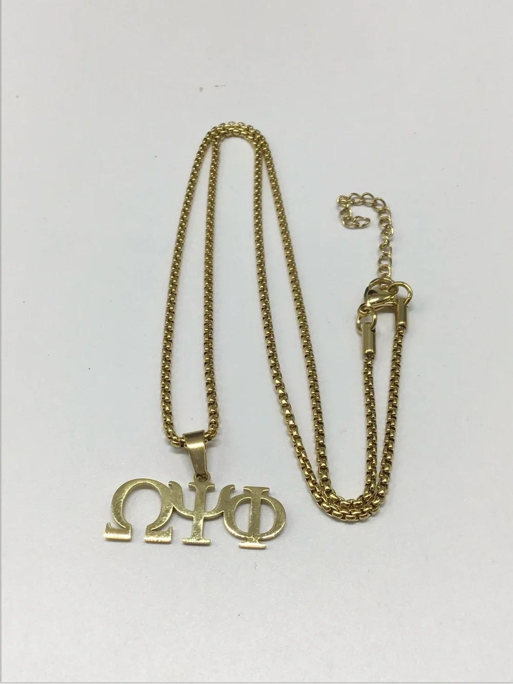 Omega Psi Phi 18k gold plated Pendant Necklace